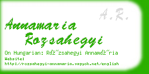 annamaria rozsahegyi business card